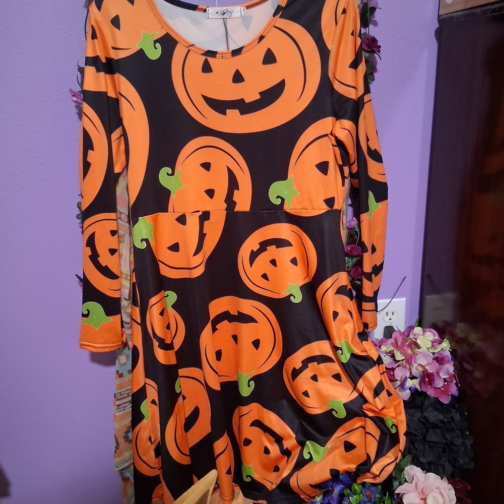 Black and Orange Pumpkin Dress